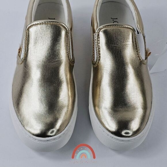 New! J. Crew Faux Leather Metallic Slip On Sneakers - Picture 9 of 16